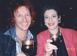 Stan and Claudia enjoy a glass of wine at ??? in New York - photo by Cyn
