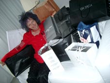 New do Stan and shoe boxes from the Shuz weekend at the Mondrian - photo by Cyn