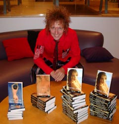 Stan and books at Hustler Hollywood - photo by Cyn